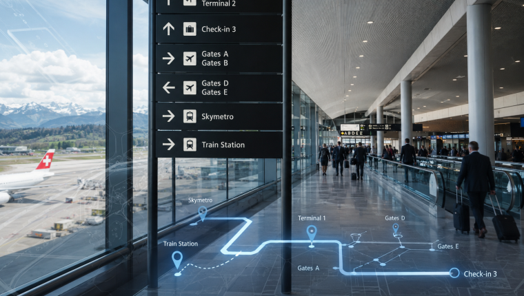 Zurich Airport map: terminales, gates y conexiones